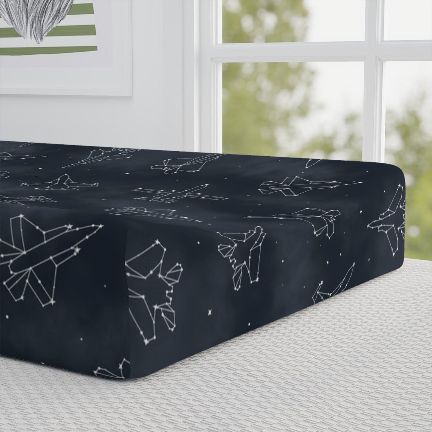 Starry Jet Night Baby Changing Pad Cover