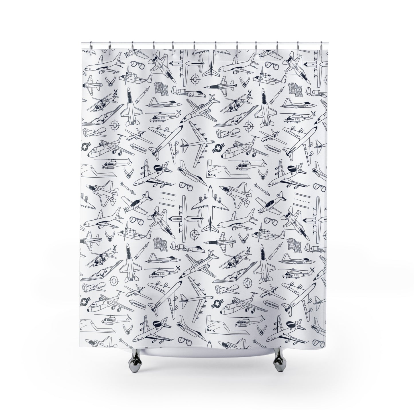 USAF Zoom + Boom Shower Curtain