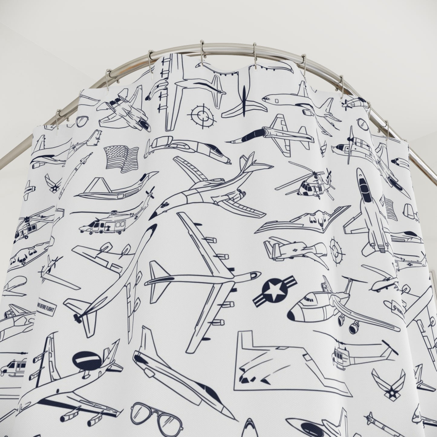 USAF Zoom + Boom Shower Curtain