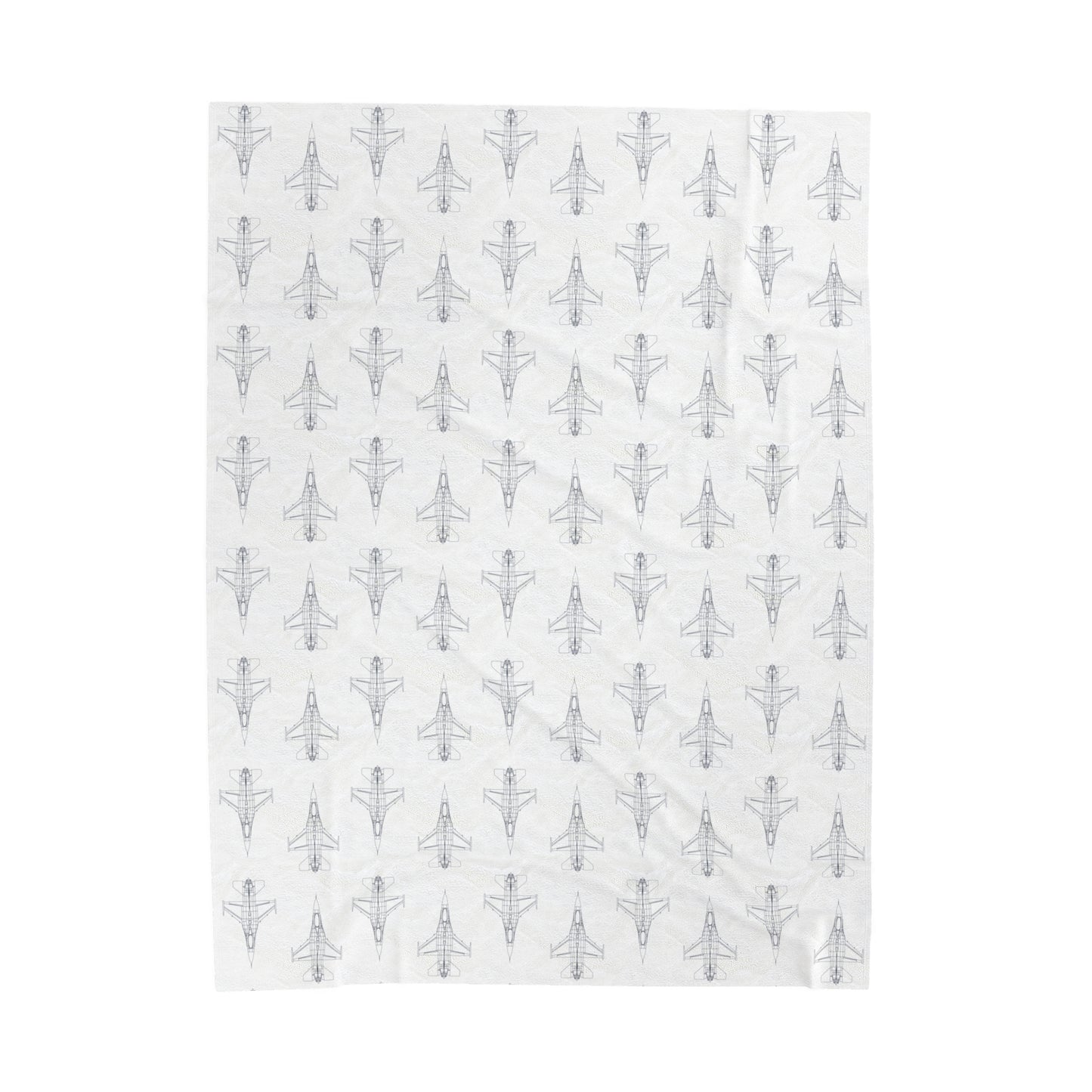 Fighter Jet Blueprint Plush Blanket
