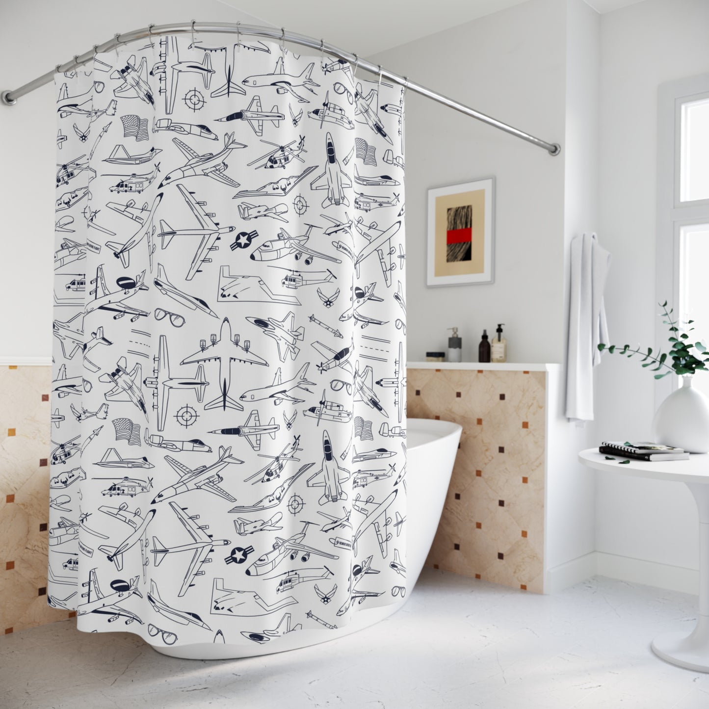 USAF Zoom + Boom Shower Curtain