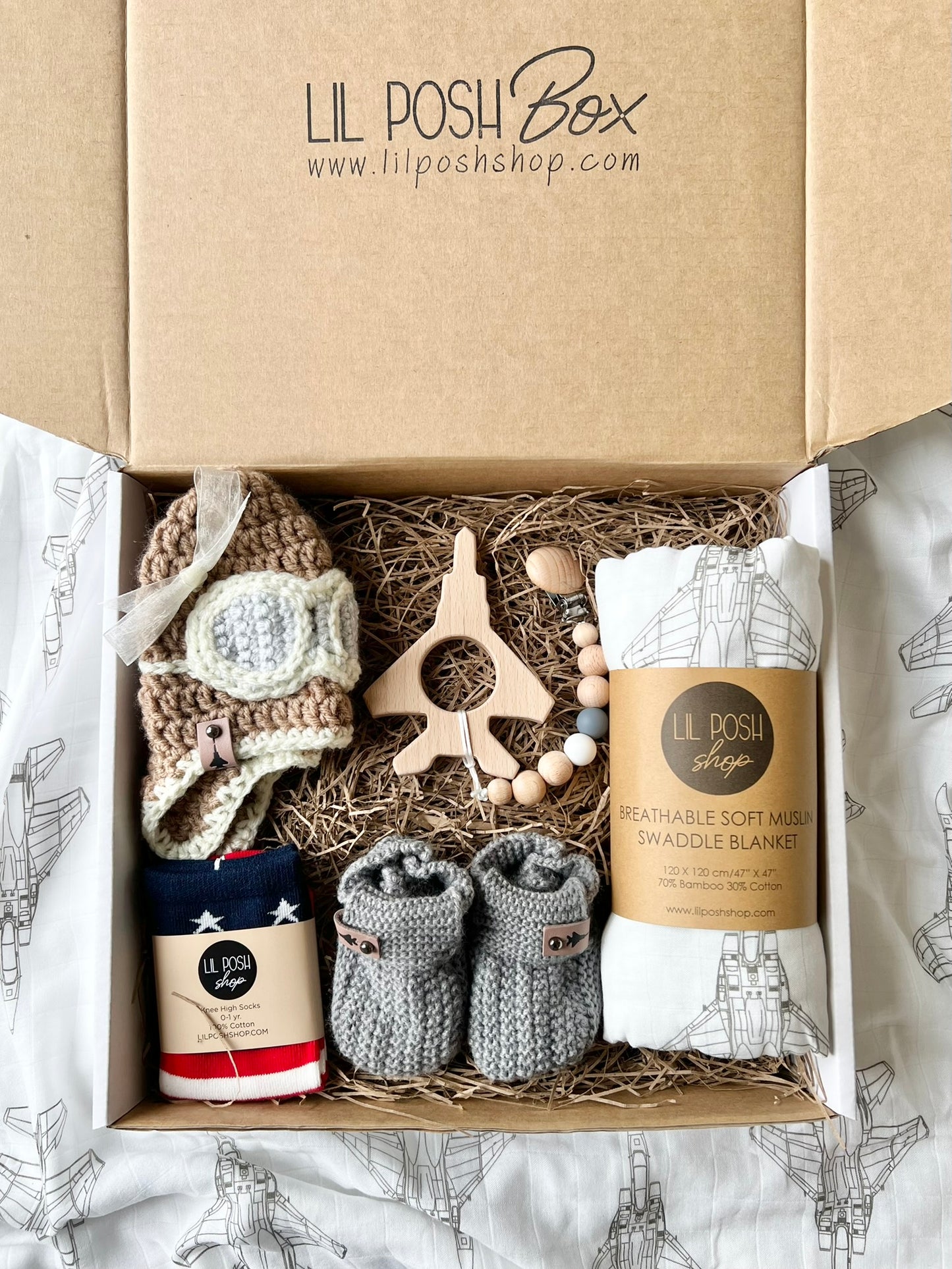 F-15C Eagle Fighter Jet Baby Gift Set Box in TAUPE/GREY (Copy)