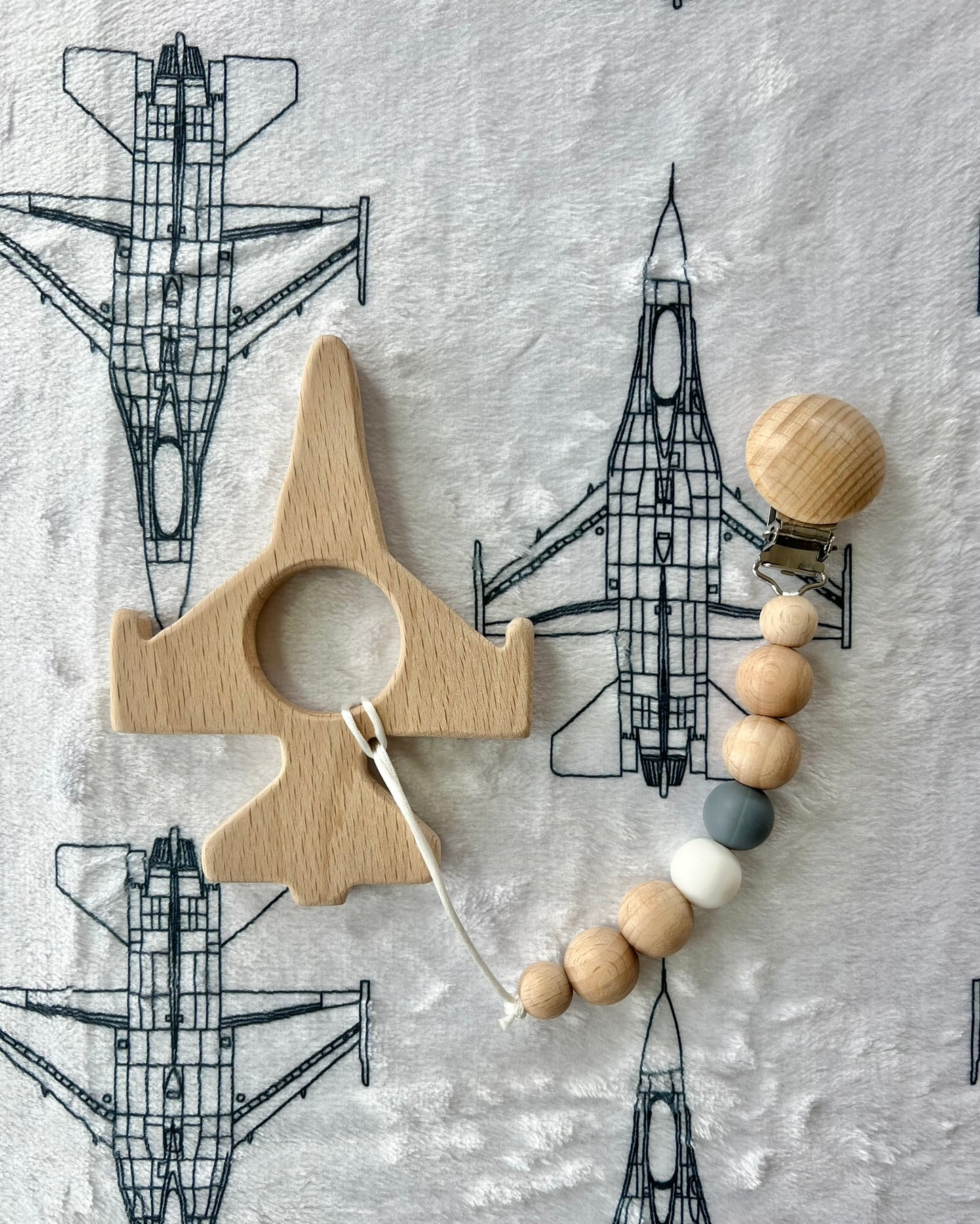F-16 Viper wooden toy teether