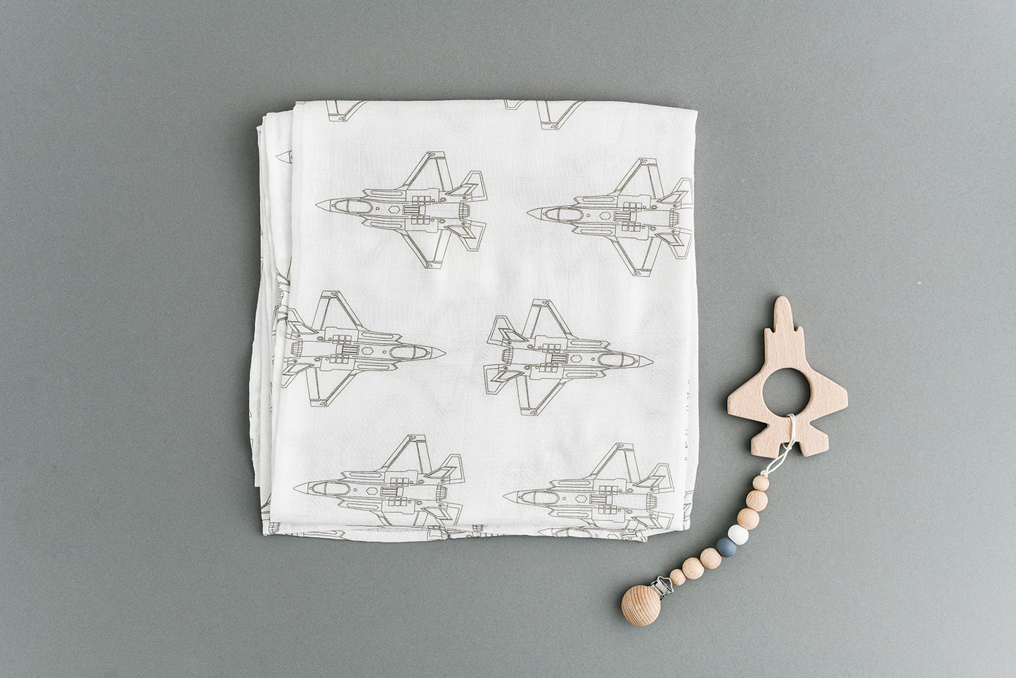 F-35A Fighter Jet Baby Gift Box Set in TAUPE GREY