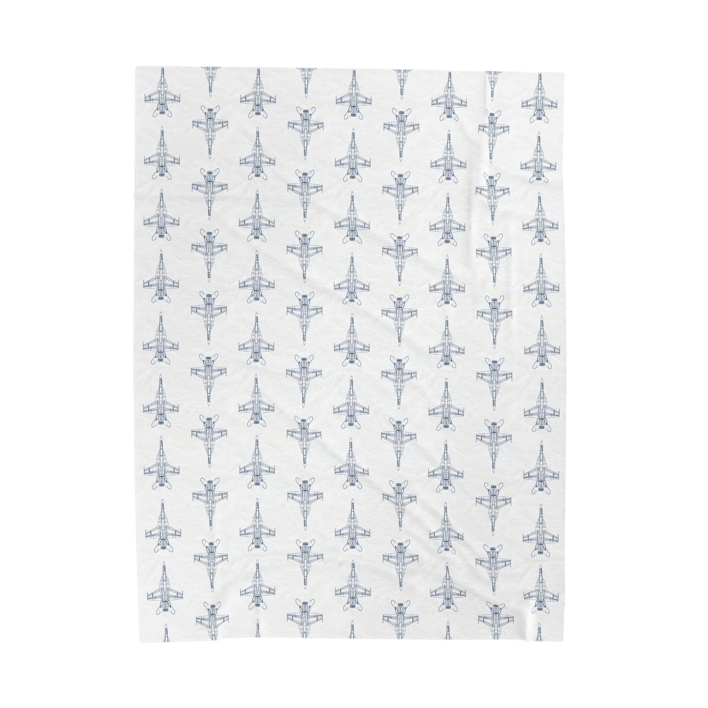 F/A-18E Fighter Jet Blueprint Plush Blanket