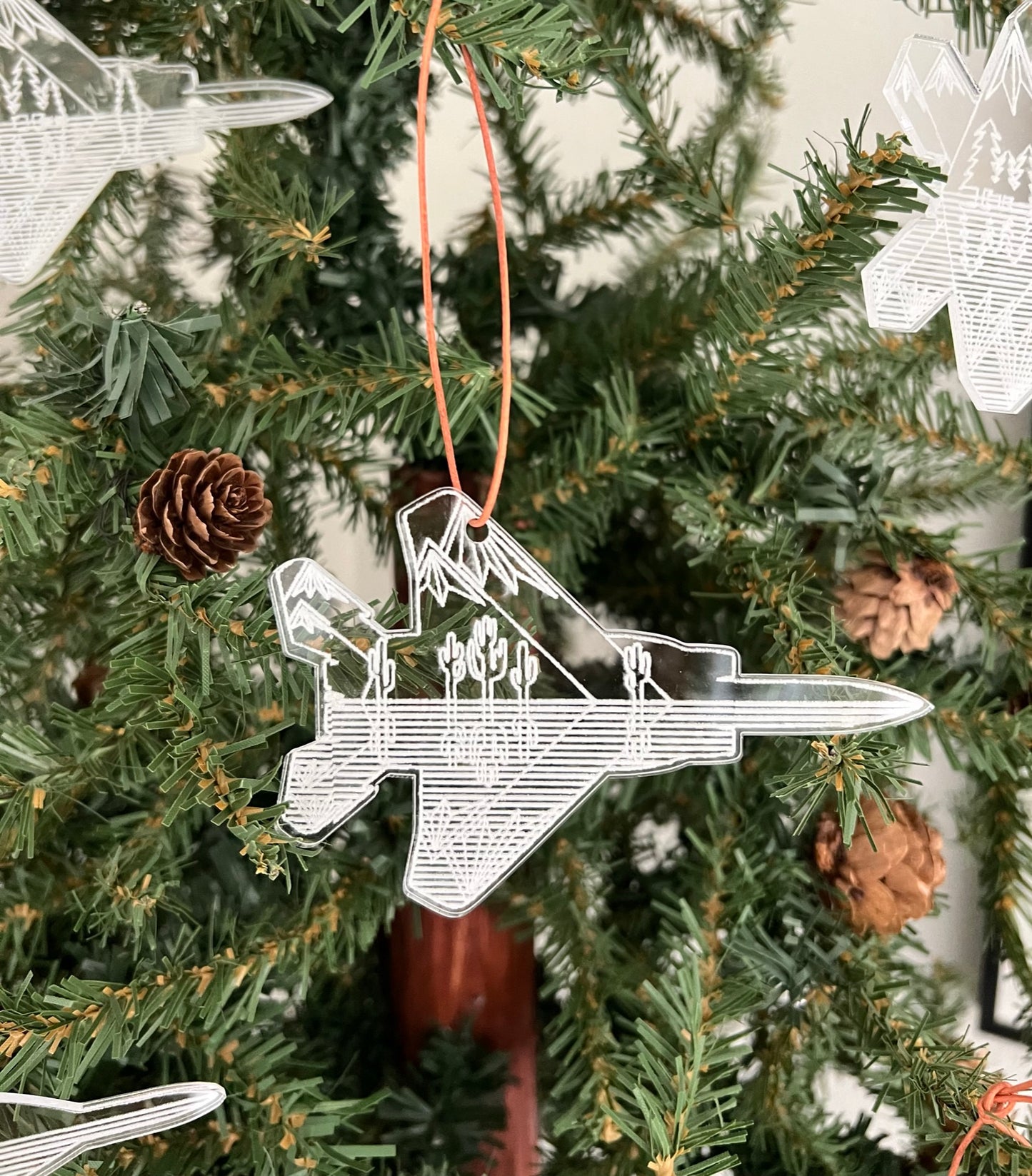 F-15, F-16, F-18, F-22 and F-35 Fighter Jet Mountain-scape Ornament Collaboration with JLeeElements