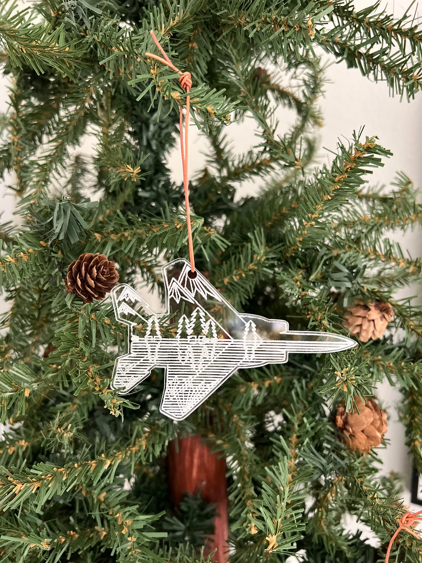 F-15, F-16, F-18, F-22 and F-35 Fighter Jet Mountain-scape Ornament Collaboration with JLeeElements