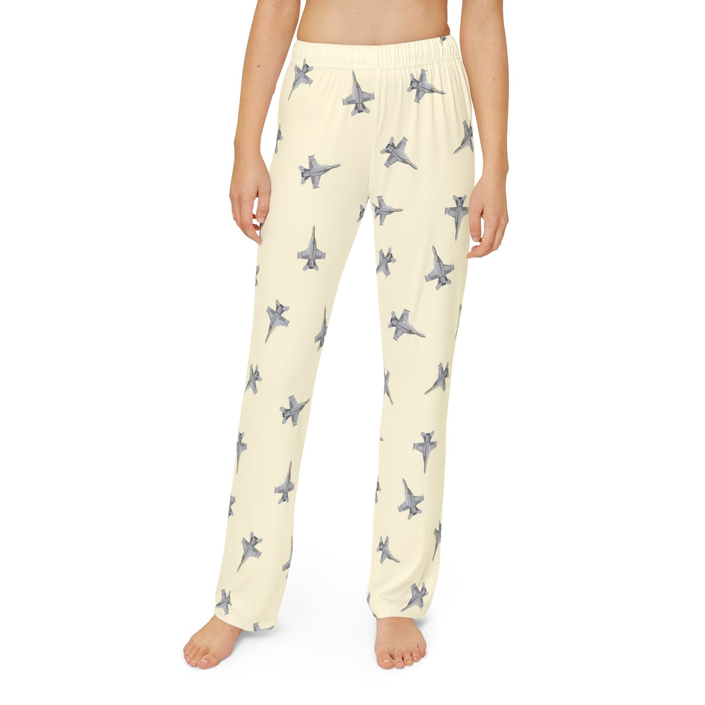 F18_Fighter Jet Pajama Pants_buttercream