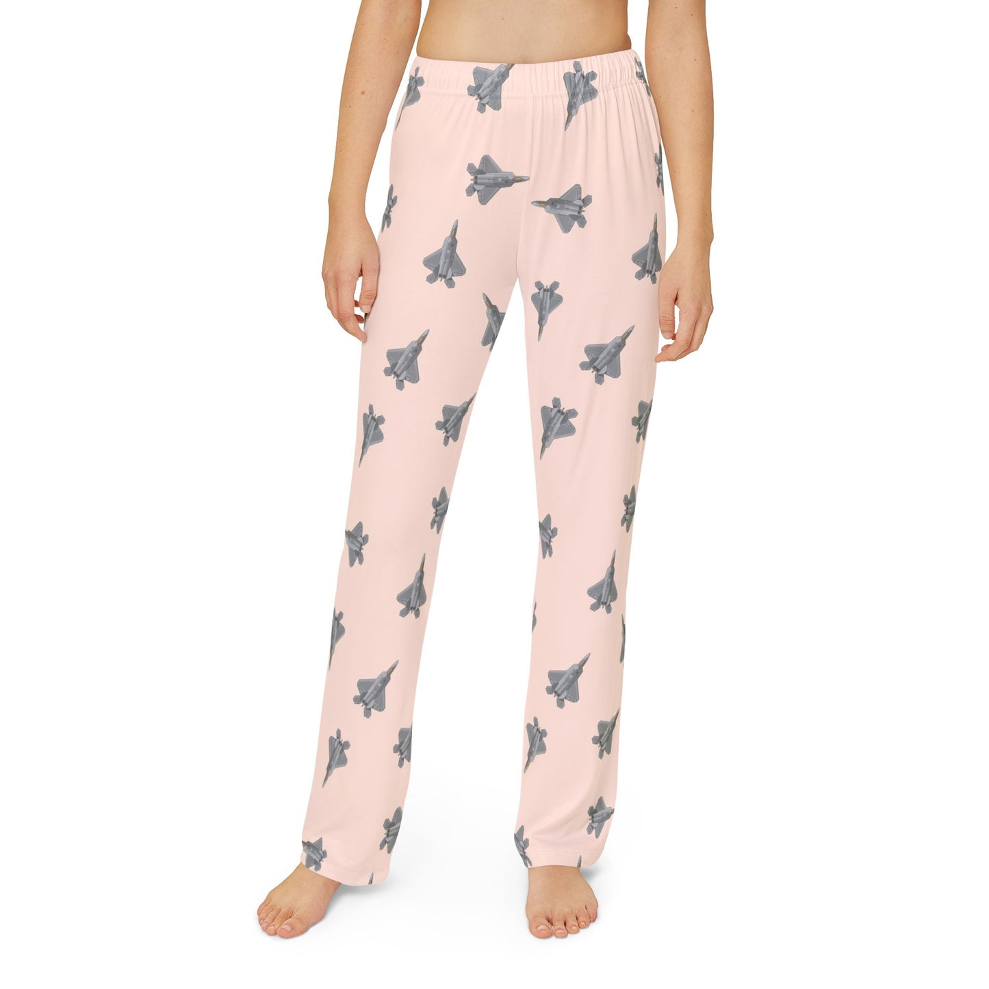 F22-Fighter Jet Pajama Pants_coral