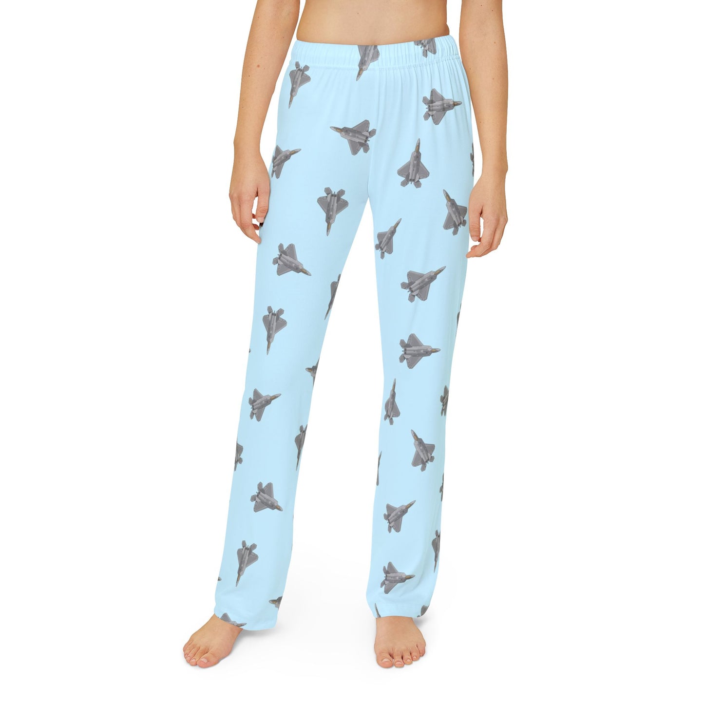 F22_Fighter Jet Pajama Pants_cyan