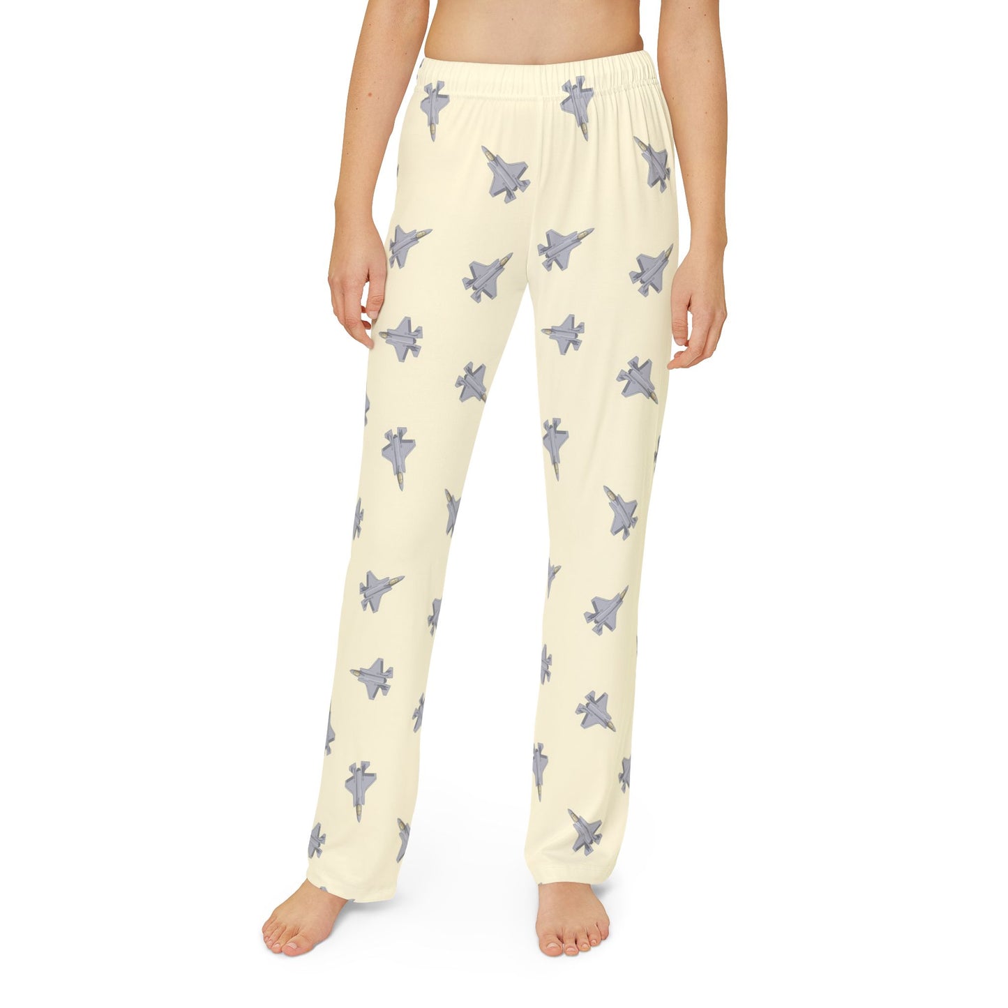 F35_Fighter Jet Pajama Pants_buttercream