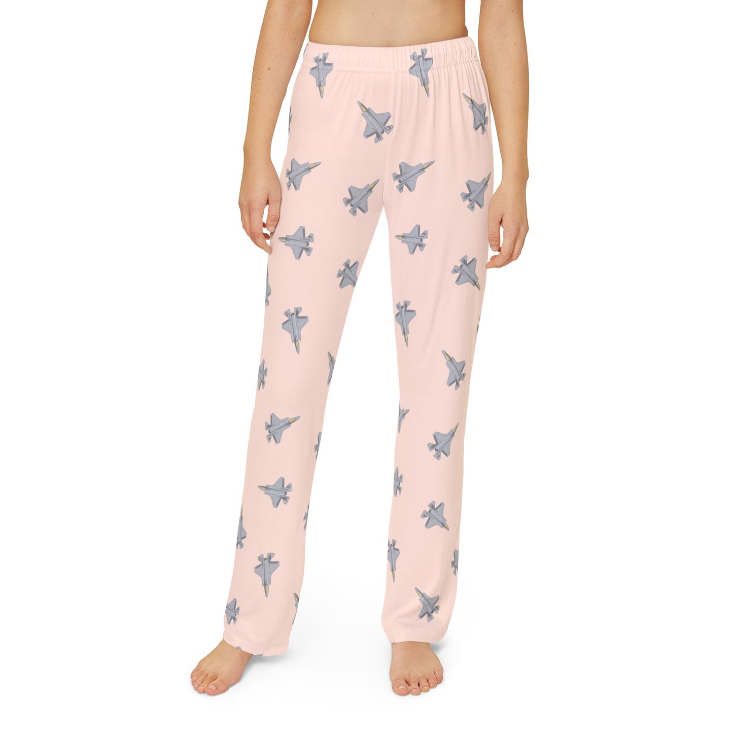 F35-Fighter Jet Pajama Pants_coral