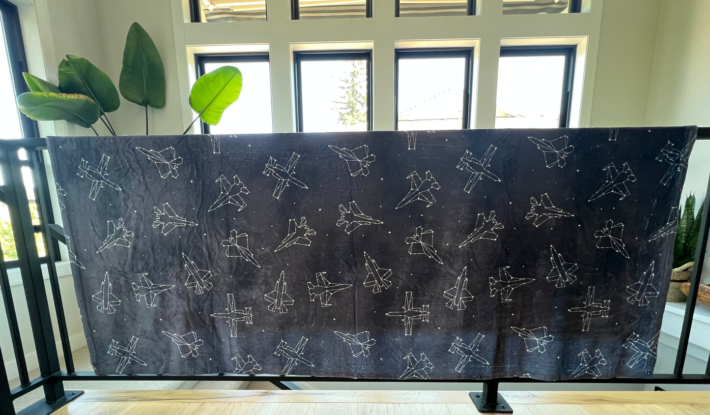 Starry Jet Night-Fighter Jets in the Sky- Plush Blanket (3 sizes)