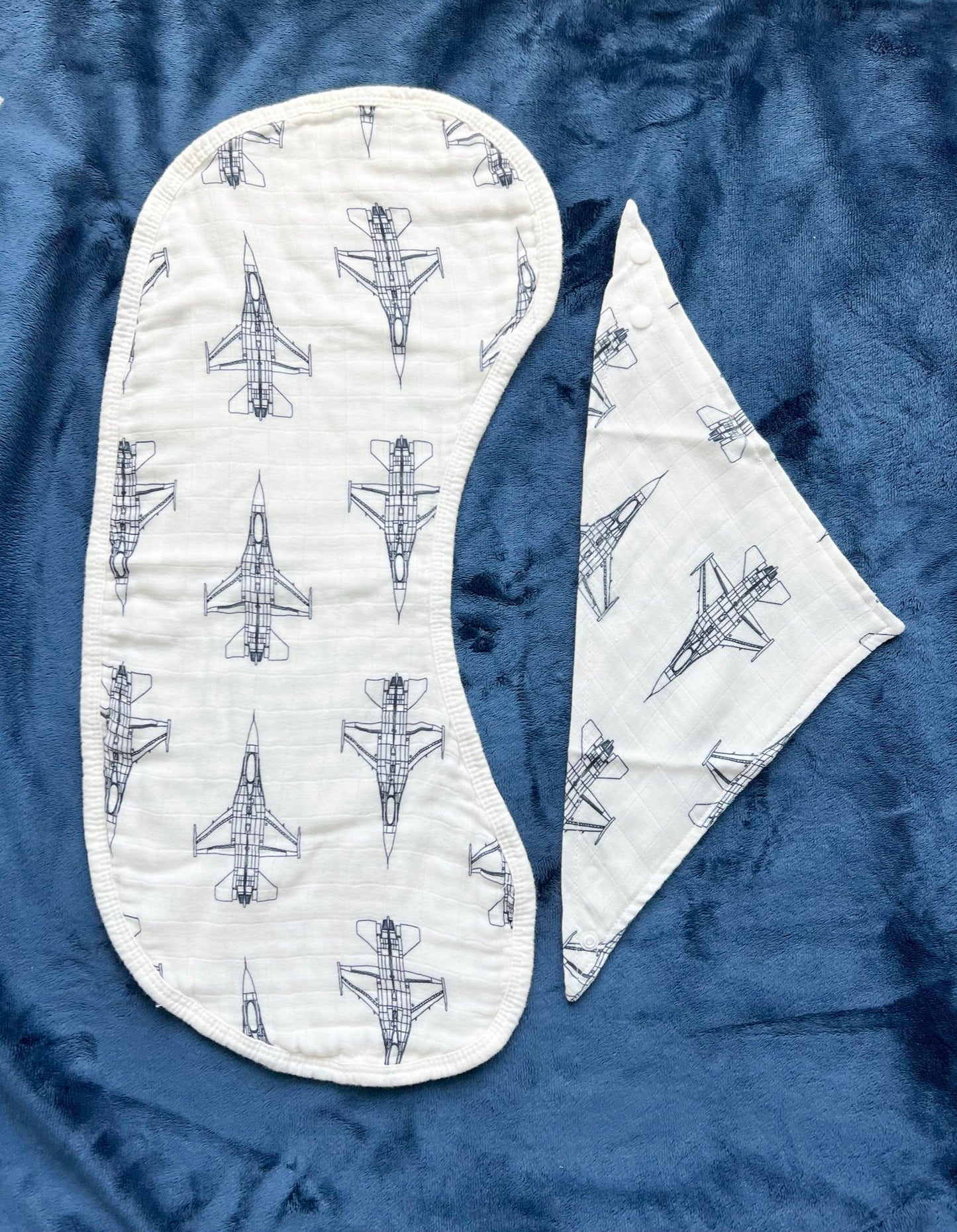 CLOSEOUT: F-16 Blueprint Fighter Jet Burp Cloth