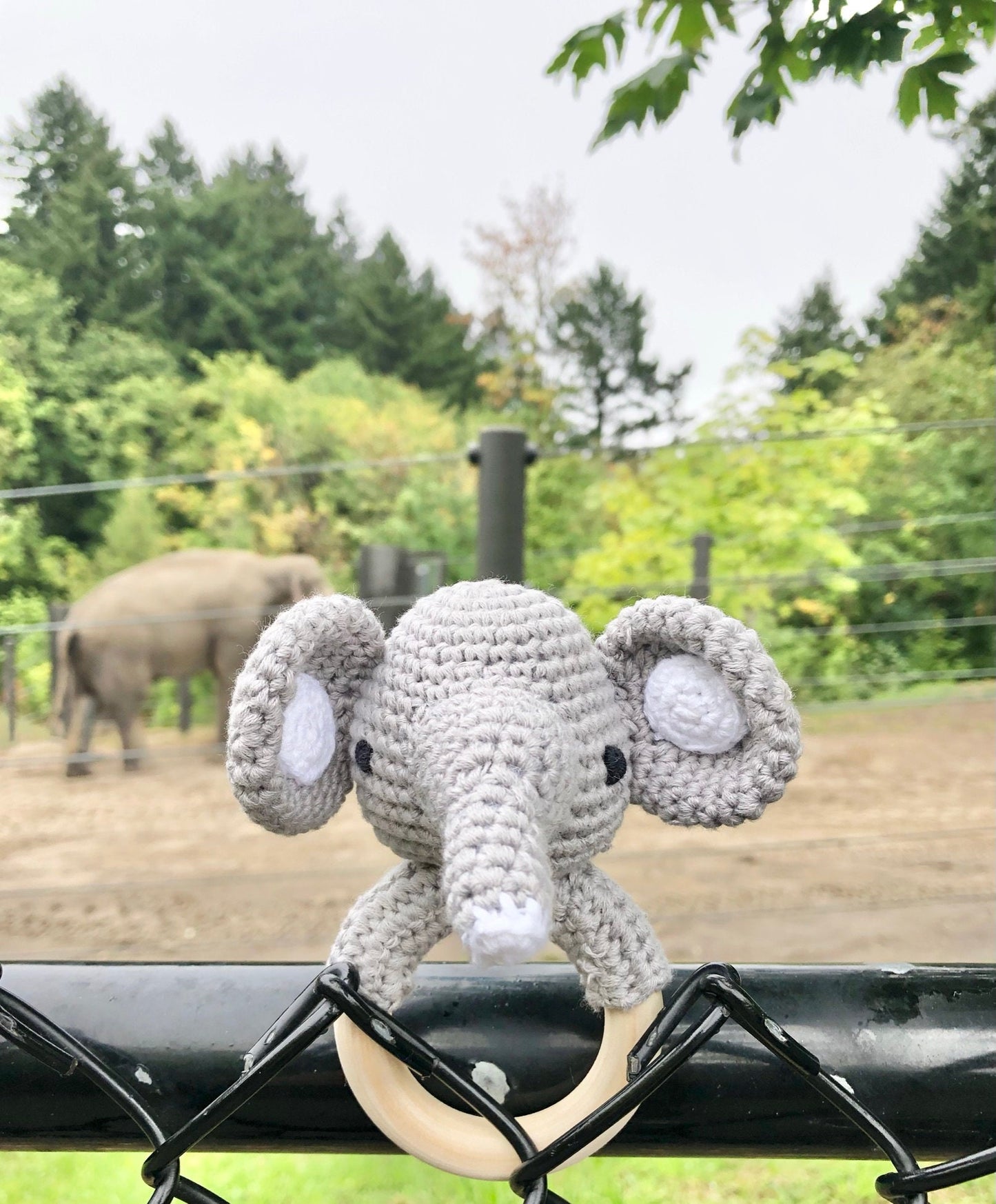 Handmade Crocheted Elephant Rattle