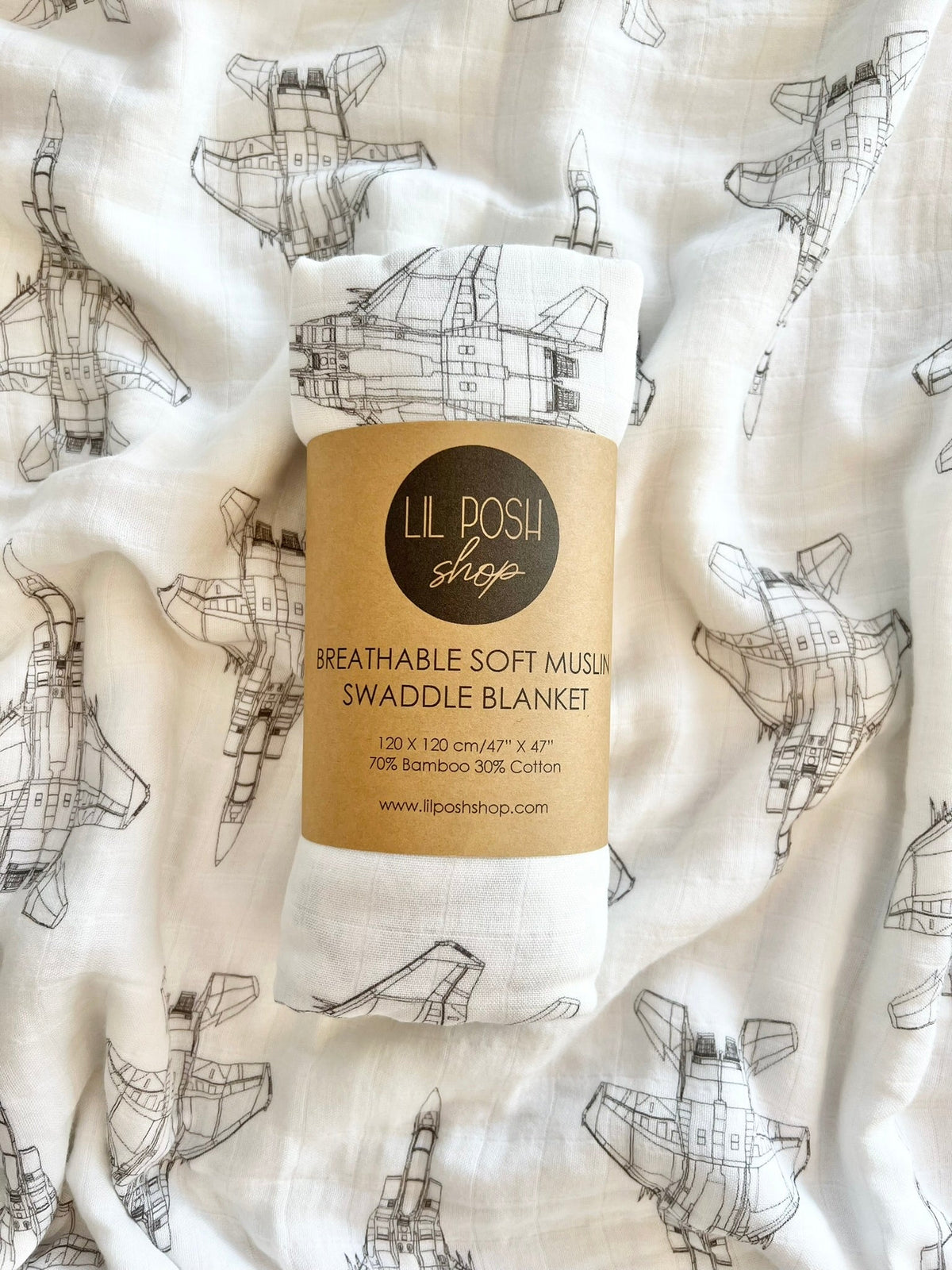 Aviation Blueprint Bamboo/Cotton Swaddles/Blankets