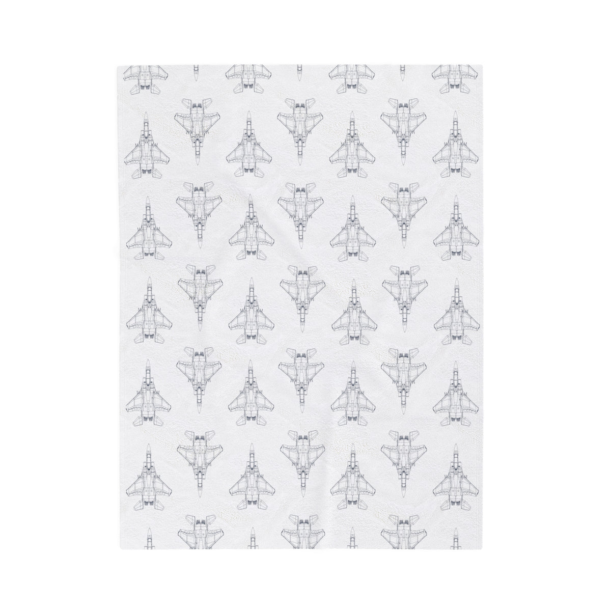F-15E Fighter Jet Blueprint Plush Blanket