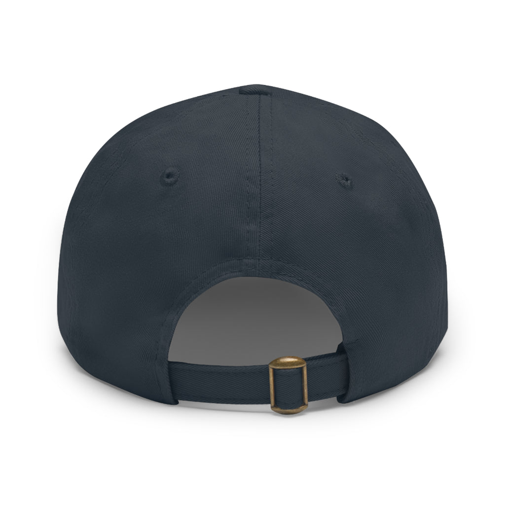 American Flag Hat with Leather Patch navy/light brown patch
