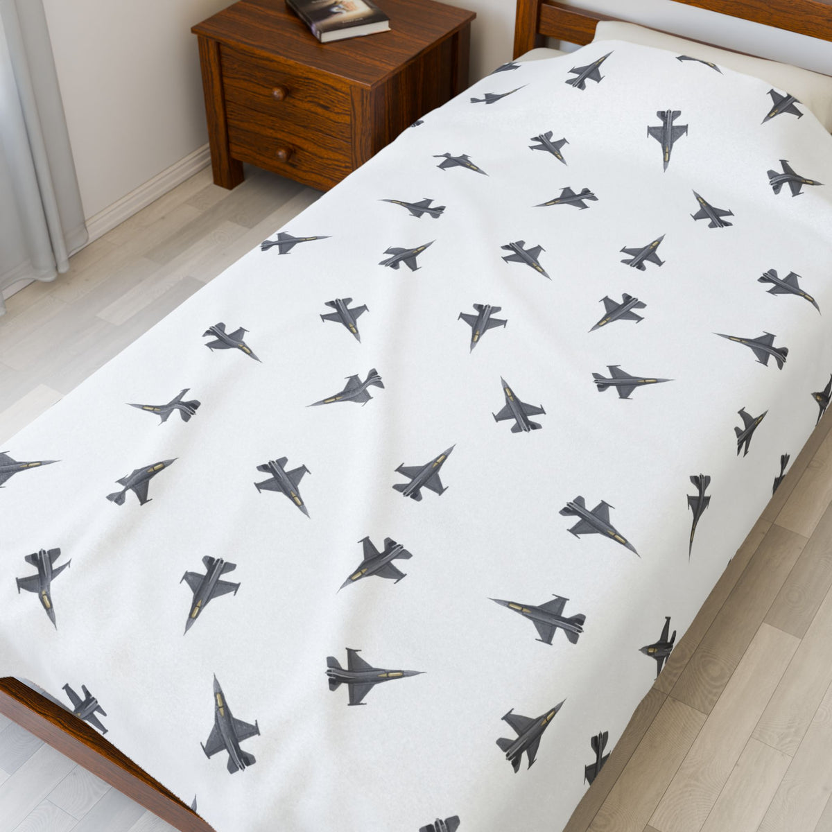F-16 Viper Lil Pilots Collection Plush Blanket (60" X 80" Twin size)
