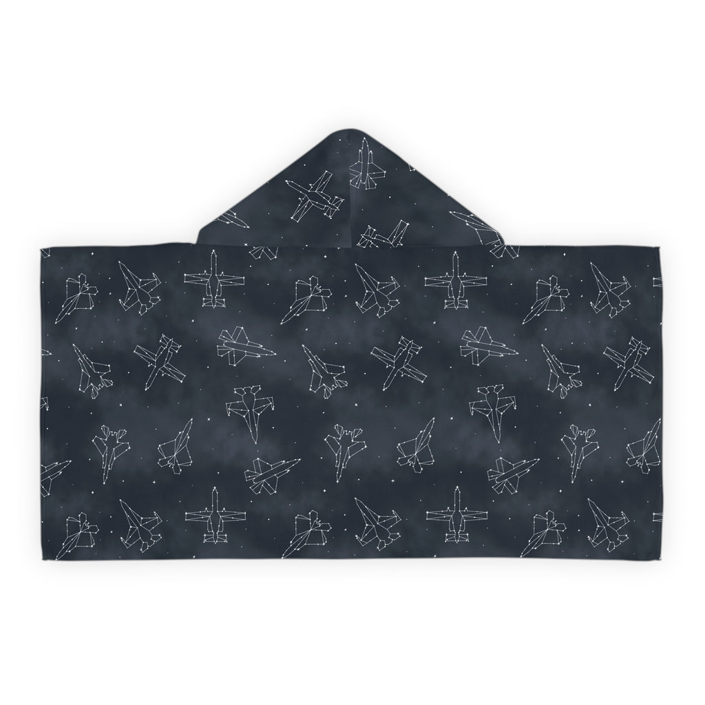 Starry Jet Night -Fighter Jets in the Sky-Youth Hooded Towel