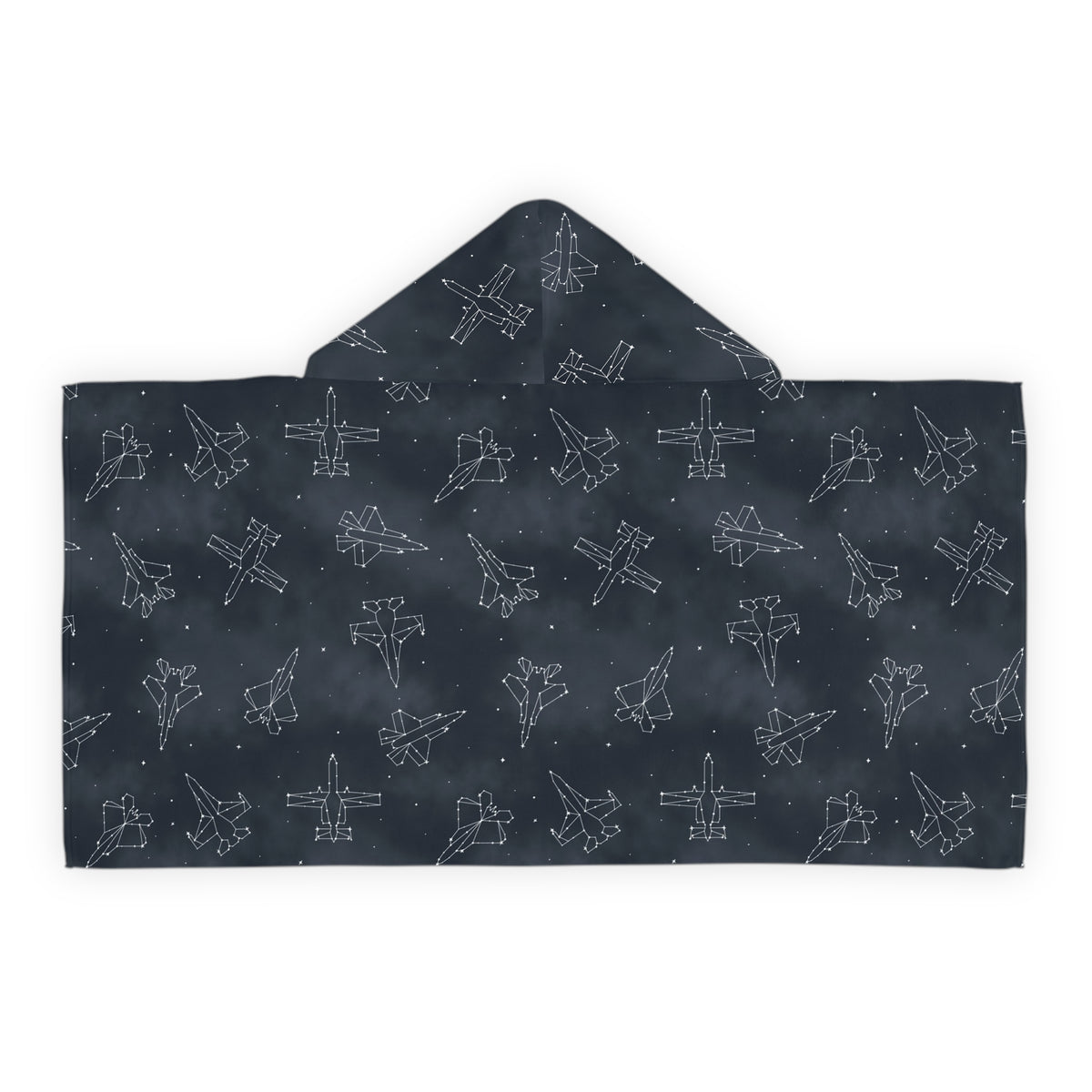 Starry Jet Night -Fighter Jets in the Sky-Youth Hooded Towel