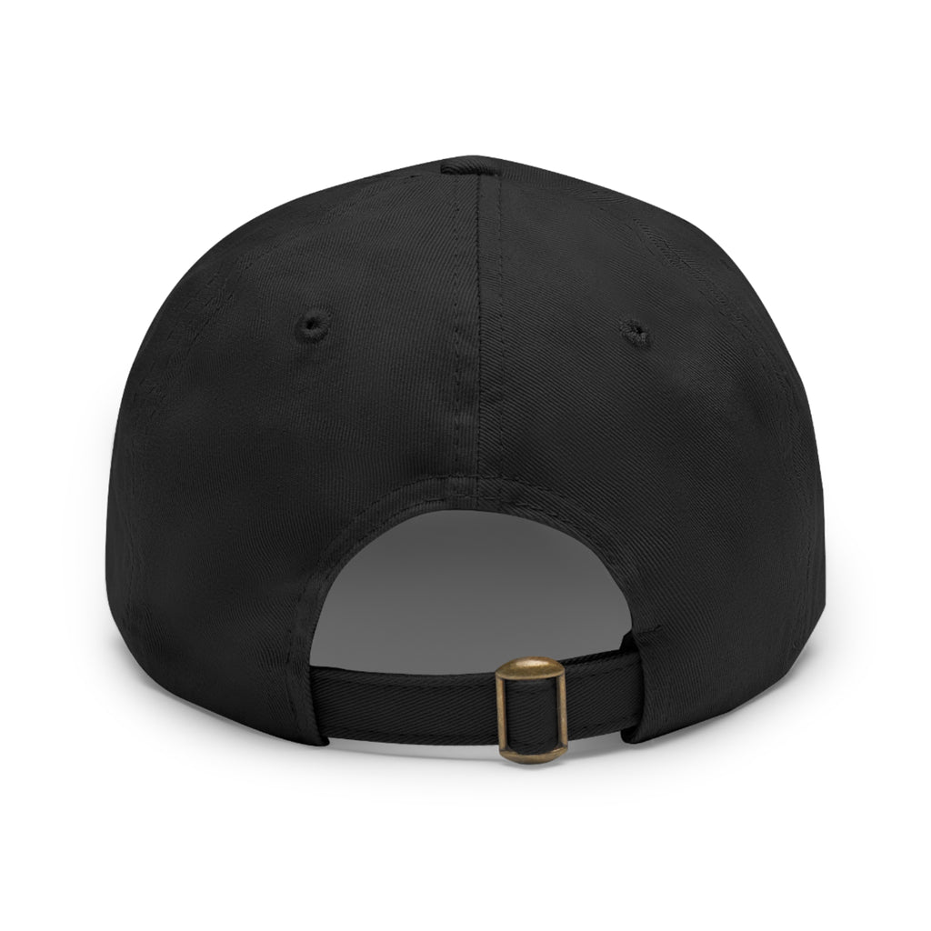 American Flag Hat with Leather Patch black/light brown patch