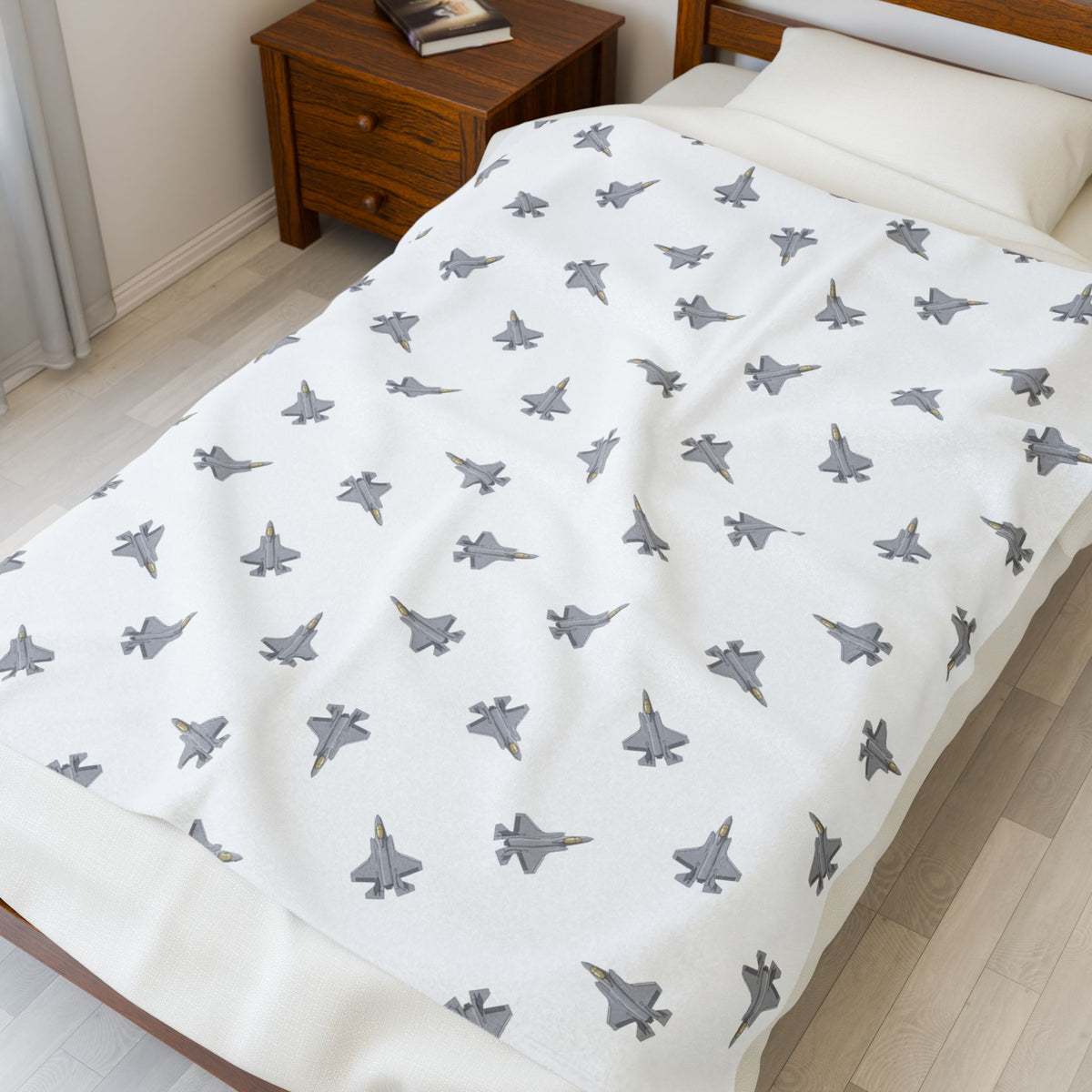 F-35 Panther Lil Pilots Collection Plush Blanket (50" X 60" Couch Throw)