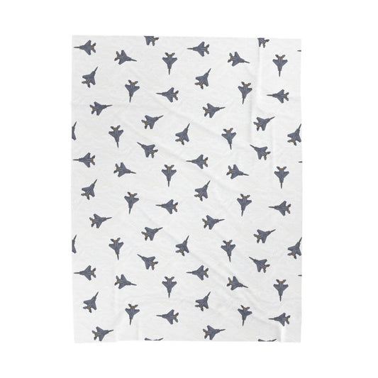 F-15 Lil Pilots Collection Plush Blanket (60" X 80" Twin Size)