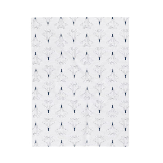 F-35A Fighter Jet Blueprint Plush Blanket