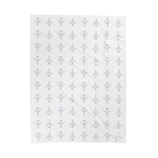 KC-10 Extender Blueprint Plush Blanket (60" X 80" Twin size)