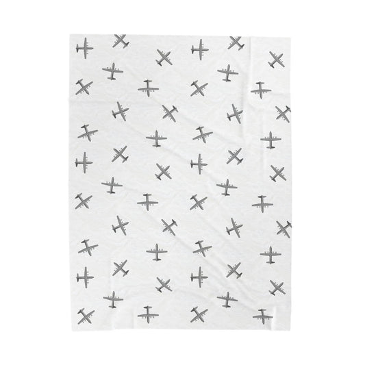 C-130 Hercules Lil Pilots Collection Plush Blanket (60" X 80" Twin size)