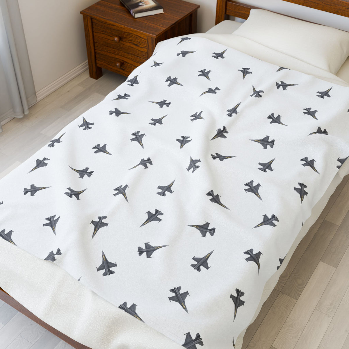 F-16 Viper Lil Pilots Collection Plush Blanket (50" X 60" Couch Throw)