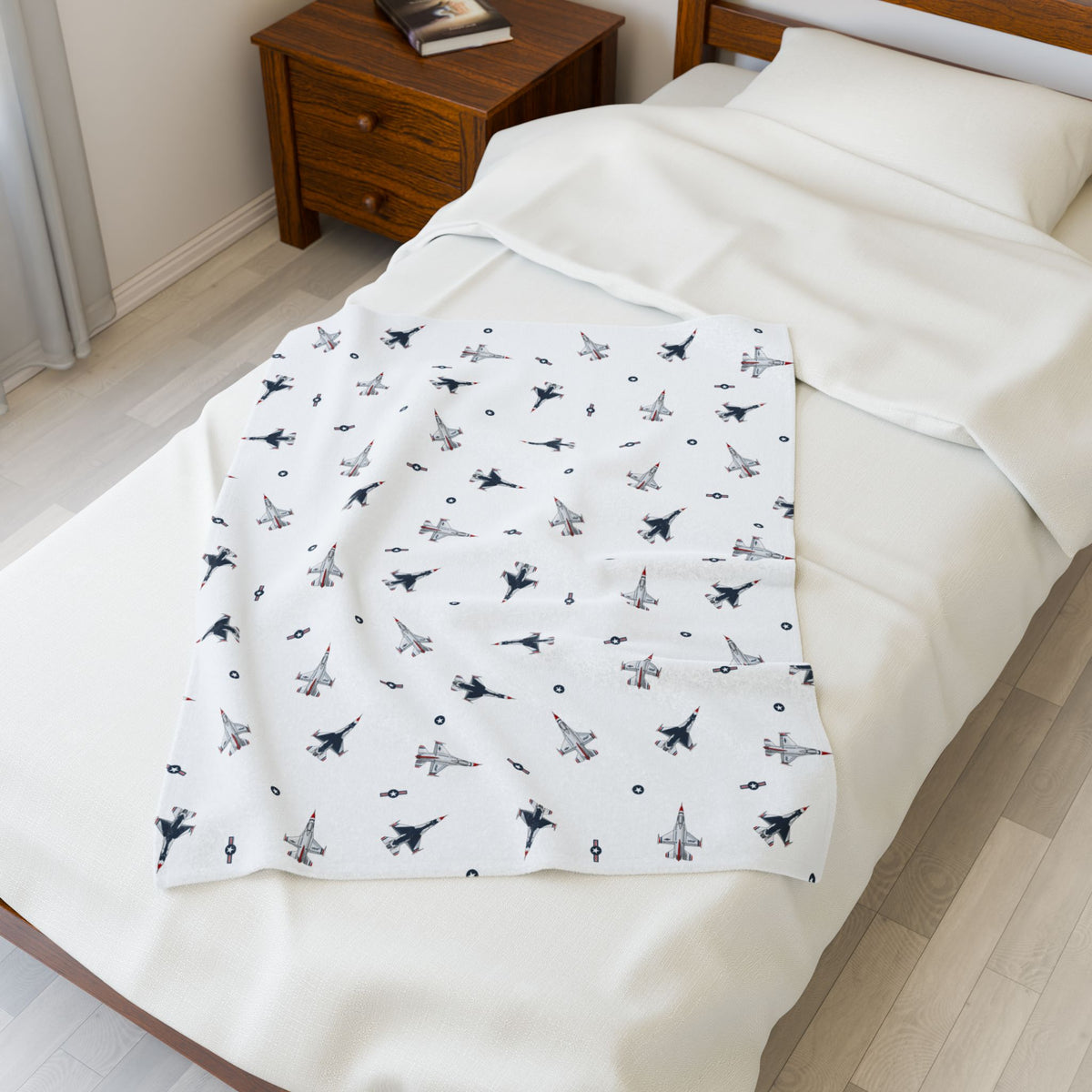 F-16 Thunderbirds Plush Blanket (30" X 40 Baby/Toddler)