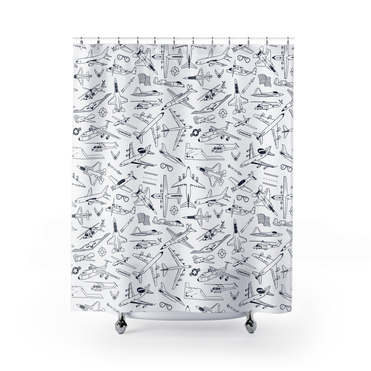 USAF Zoom + Boom Shower Curtain