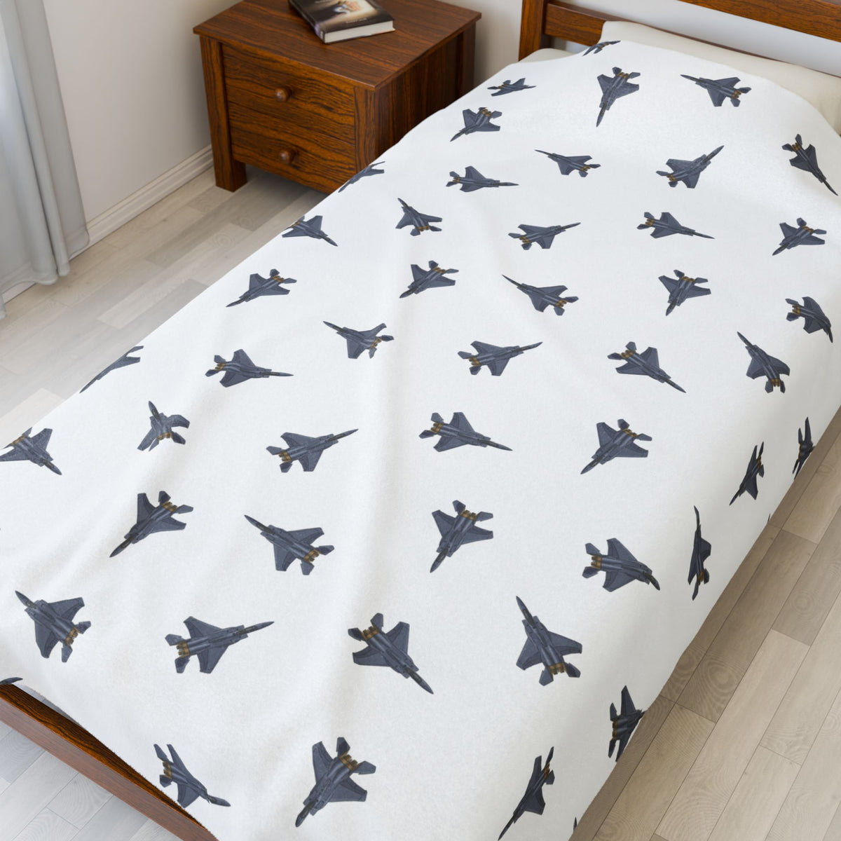 F-15 Lil Pilots Collection Plush Blanket (60" X 80" Twin Size)