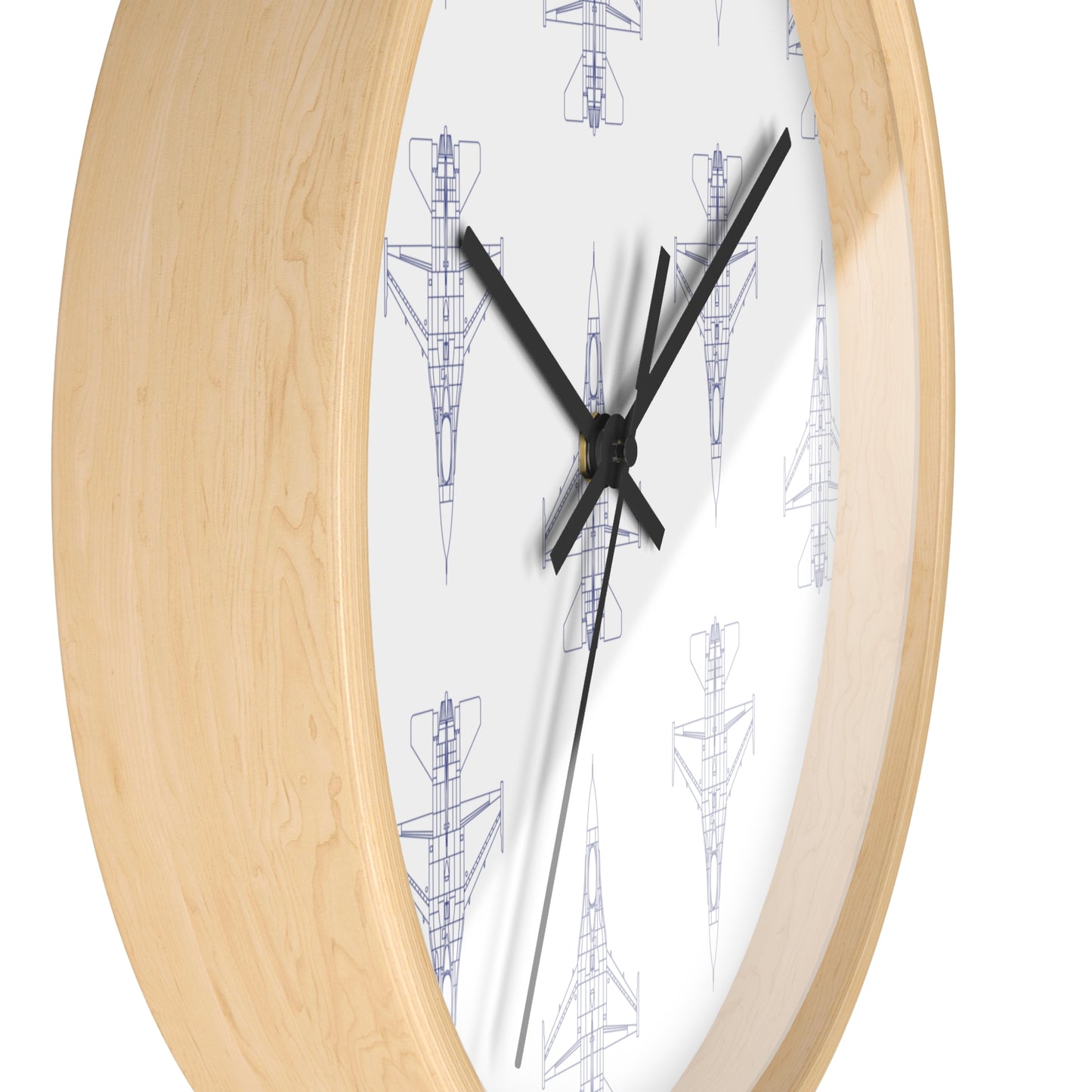 Fighter Jet Blueprint Wall Clock