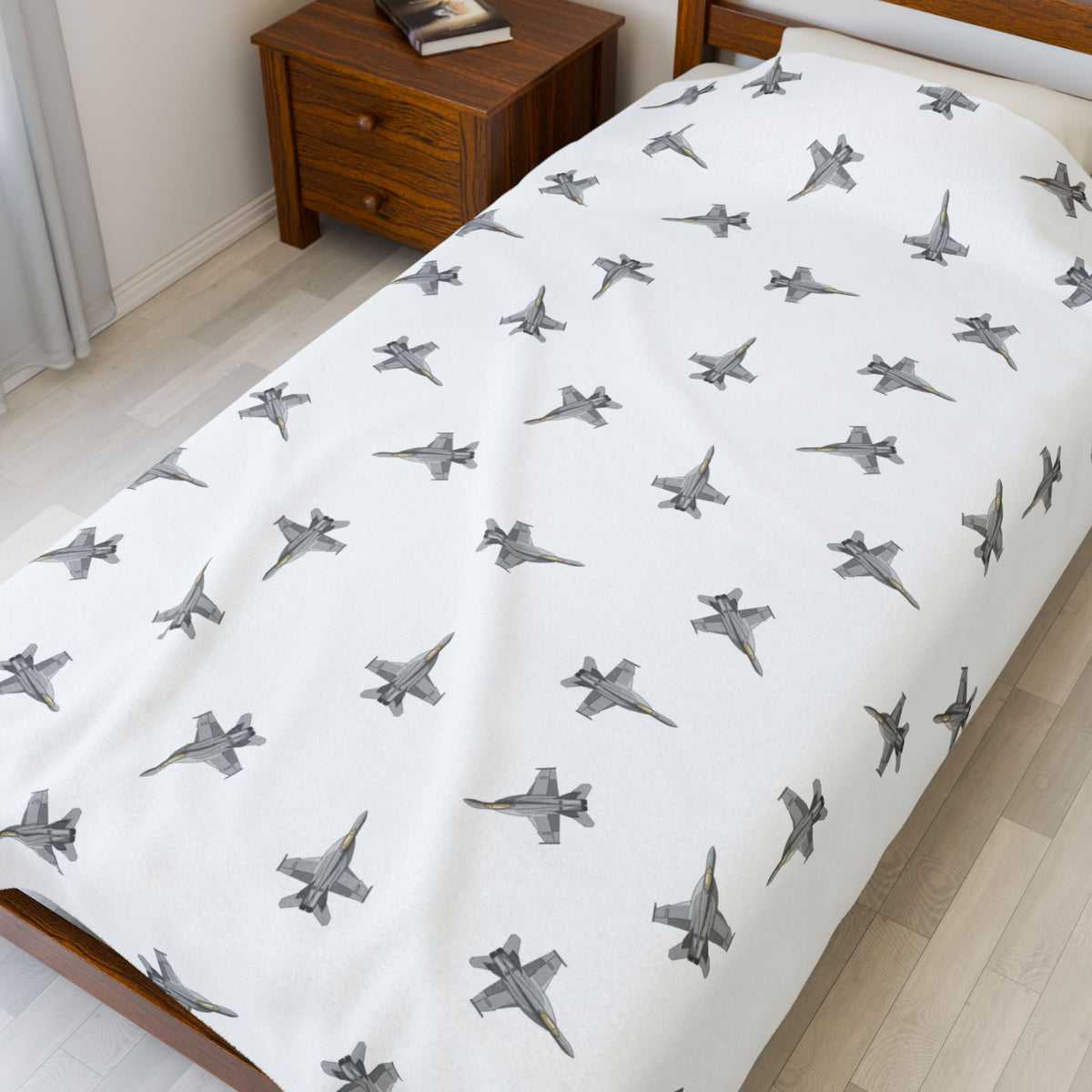 F-18 Lil Pilots Collection Plush Blanket (60" X 80" Twin size)