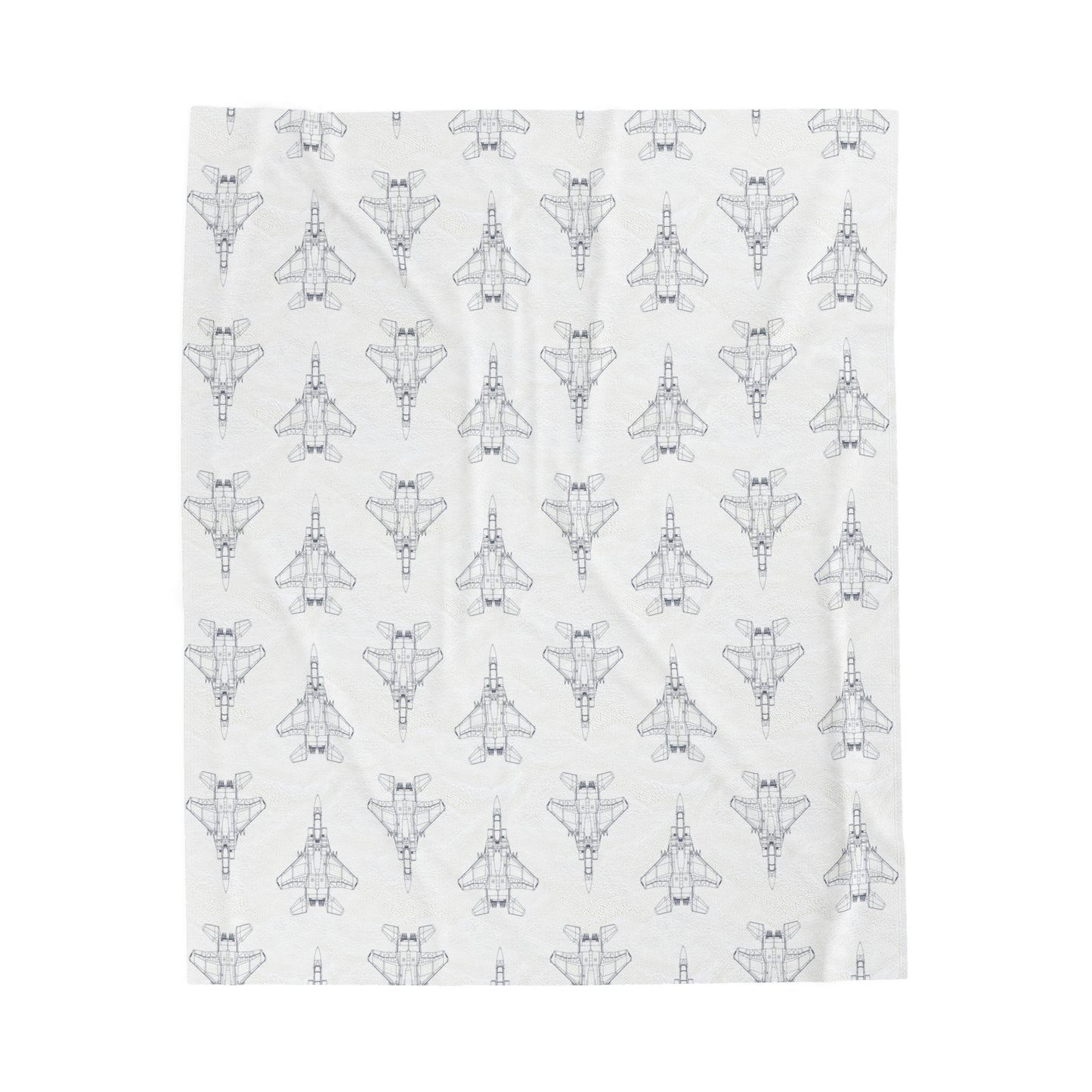 F-15E Fighter Jet Blueprint Plush Blanket