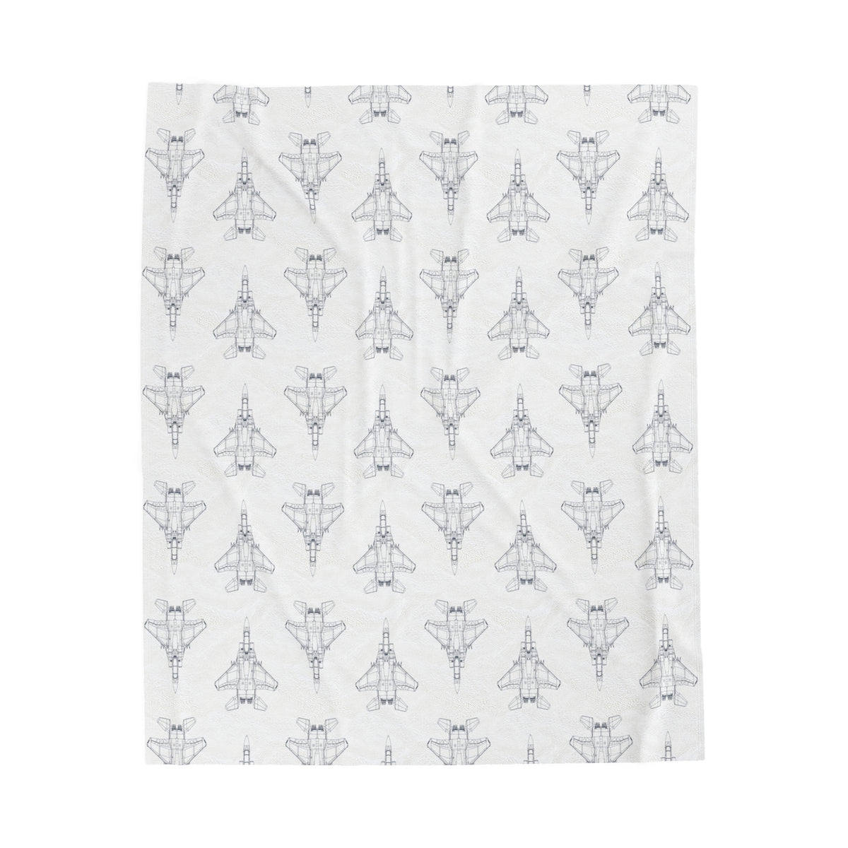 F-15E Fighter Jet Blueprint Plush Blanket