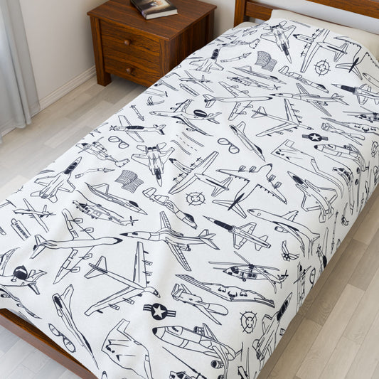 USAF Zoom + Boom Plush Blanket (60" X 80" Twin size)