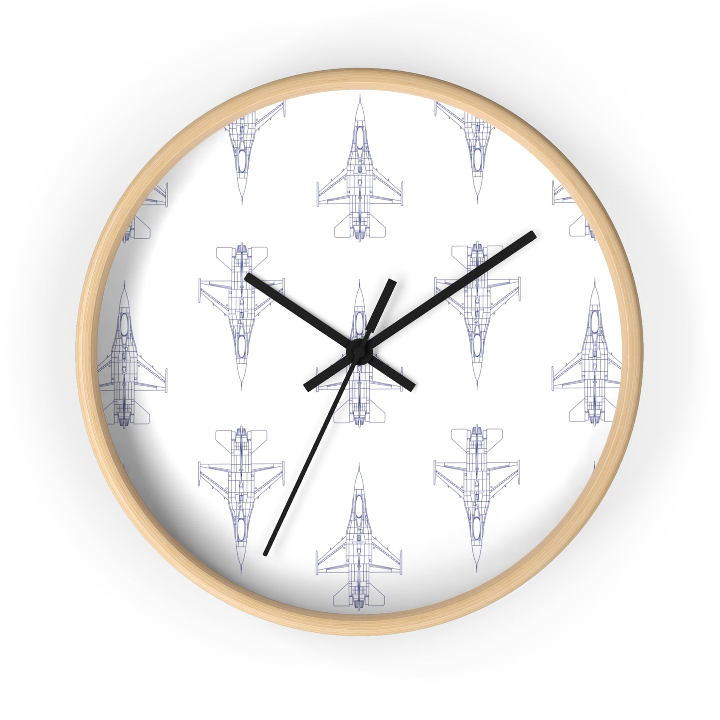 F-16 Fighter Jet Blueprint Wall Clock