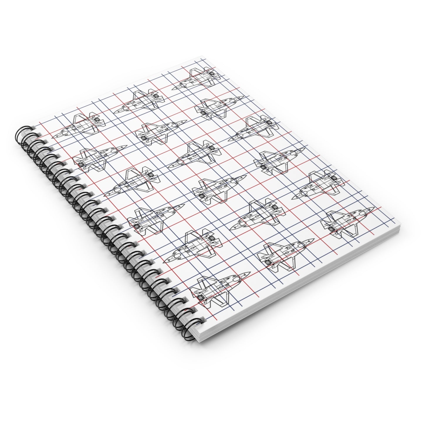 F-35A Eagle Fighter Jet Blueprint Patterned Notebook