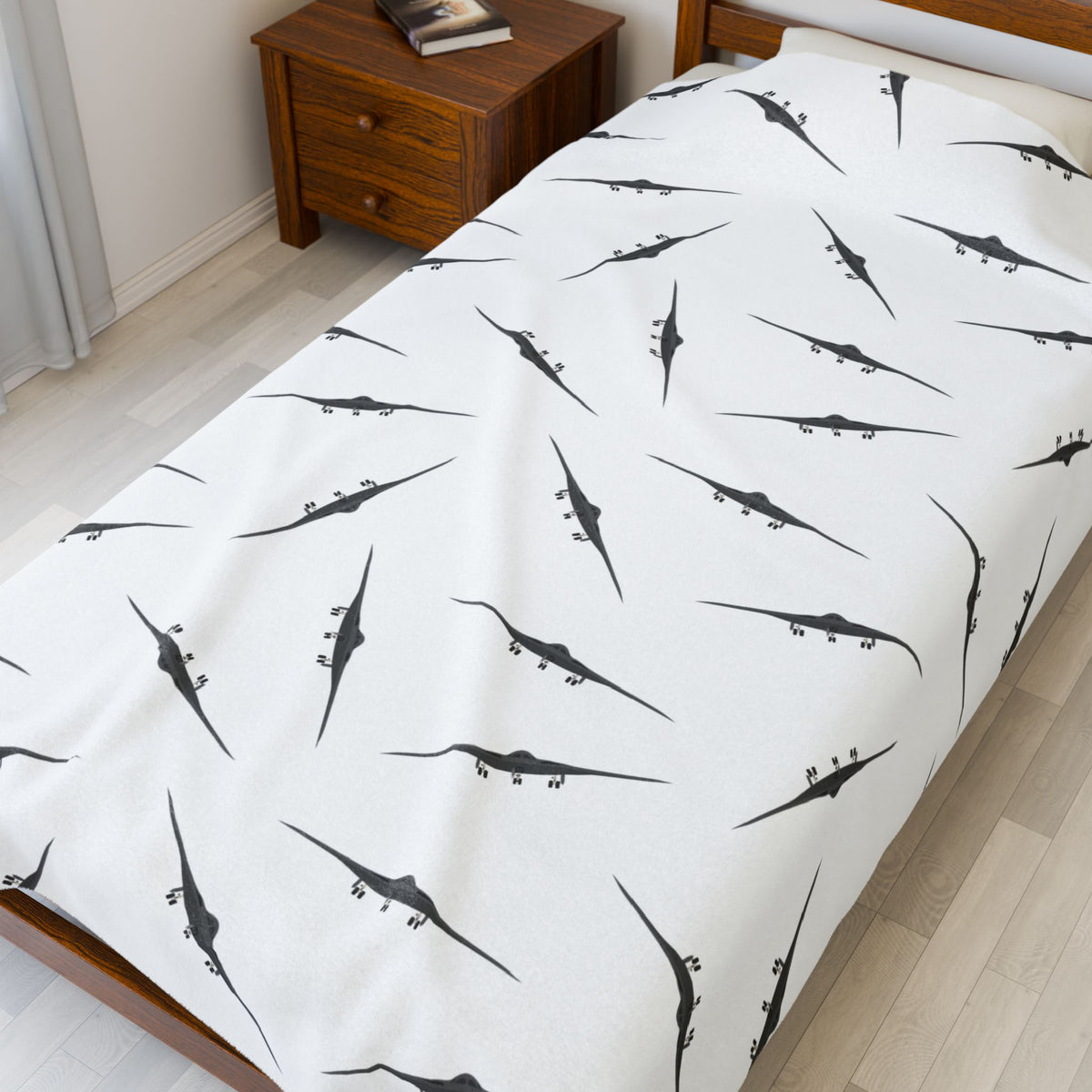 B-21 Raider Lil Pilots Collection Plush Blanket (60" X 80" Twin Size)