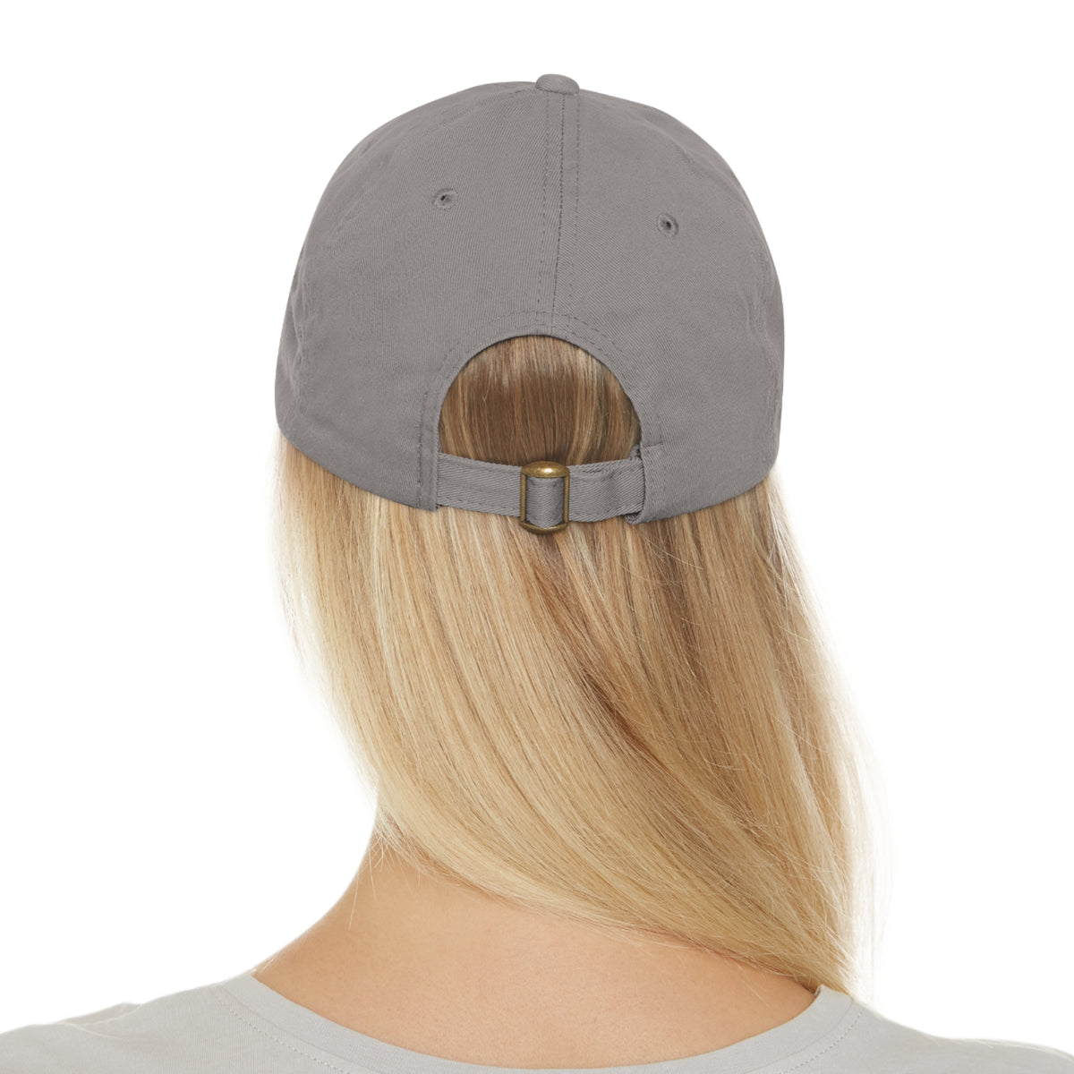 American Flag Hat with Leather Patch grey/light brown patch