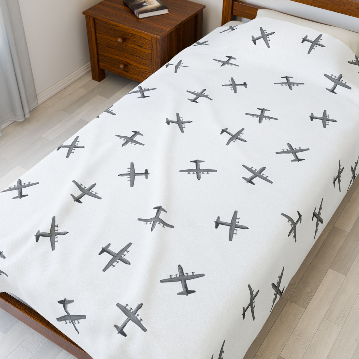 C-130 Hercules Lil Pilots Collection Plush Blanket (60" X 80" Twin size)