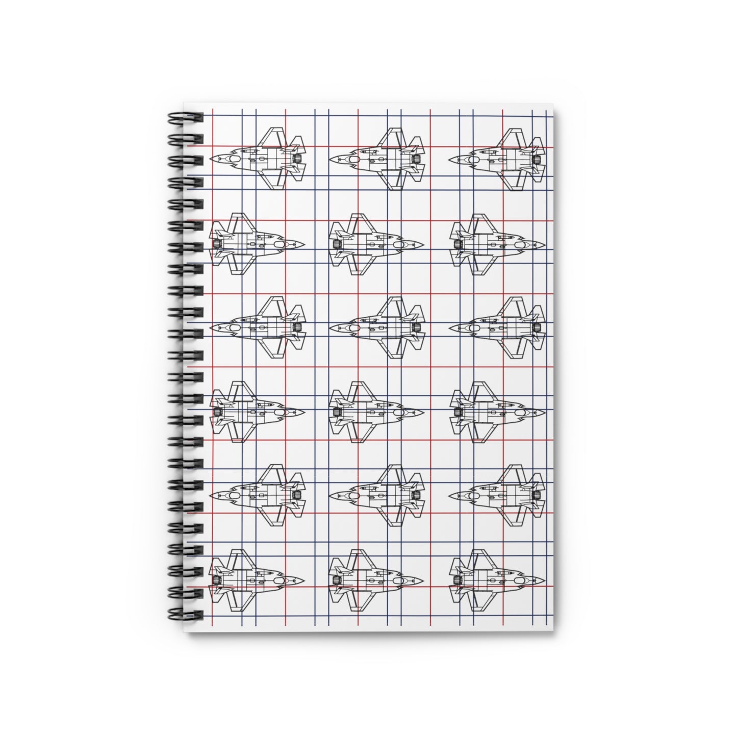 F-35A Eagle Fighter Jet Blueprint Patterned Notebook