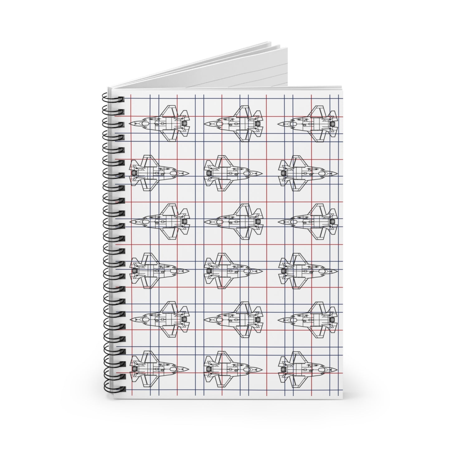 F-35A Eagle Fighter Jet Blueprint Patterned Notebook