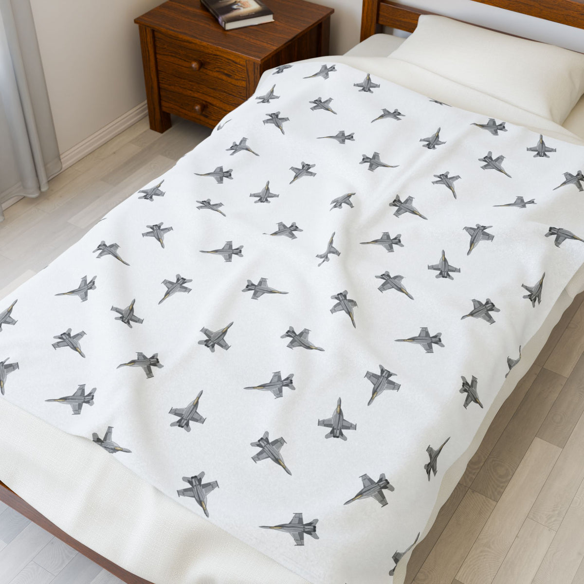 F-18 Lil Pilots Collection Plush Blanket (50" X 60" Couch Throw)