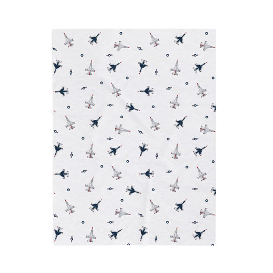 F-16 Thunderbirds Plush Blanket (60" X 80" Twin size)