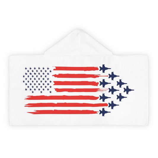 American Flag Youth Hooded Towel